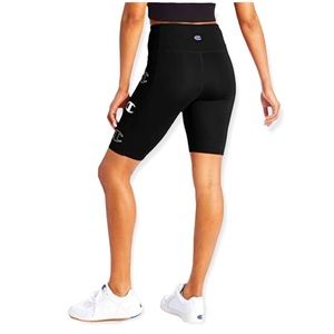 Champion Sport Black High Waisted C Logos Compressive Bike Short Size M